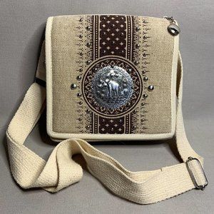 Natural Hemp and Cotton Crossbody Elephant Purse
